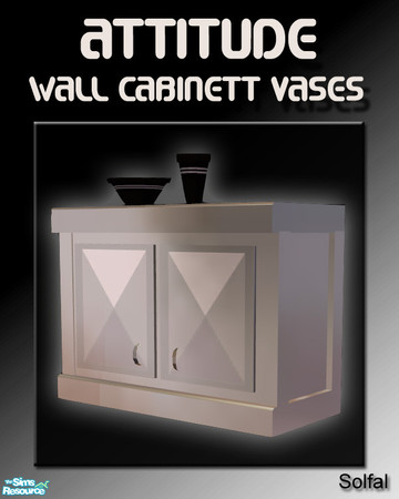 Sims 2 — Attitude Wall Cabinett Vases by solfal — Black colour option vase for the cabinet