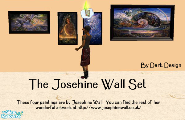 Sims 2 — Dark Design's J. Wall Set by Dark_Design — This is a set of four paintings by Josephine Wall. The four paintings