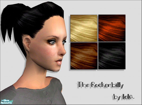 Sims 2 — Rockerbilly by Lola — Rockerbilly style hair do.