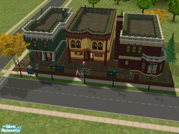 Sims 2 — Main Street by Shinrai713 — Let your sims stroll down this charming, Victorian style street; comes complete with