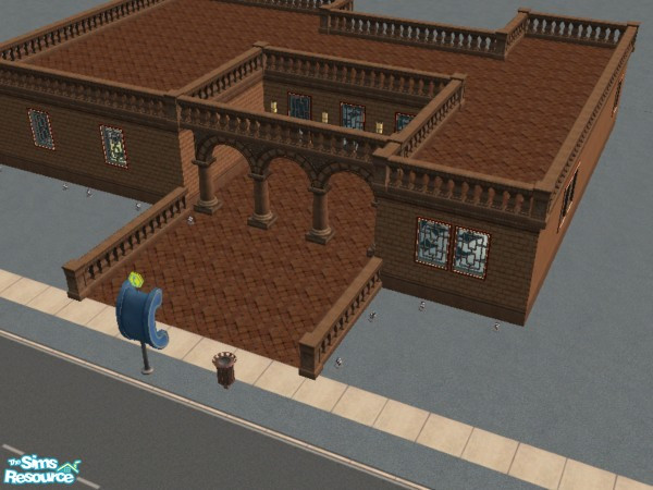 Sims 2 — Titan Arch by Crass — A unique lounge club for your eccentric Sims. The outside features classical architecture,