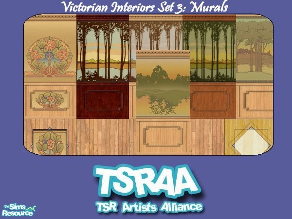 Sims 2 — Victorian Interiors Set 3: Murals by c_literati — TSRAA