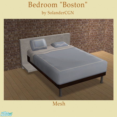 Sims 2 — Bedroom "Boston" - Bed by SolanderCGN — Double bed as part of the "Boston" bedroom. Frame
