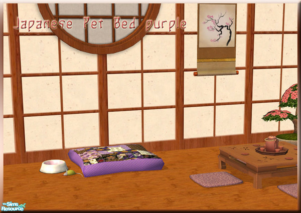 Sims 2 — Japanese Pet Beds. - Japanese Petbed Purple by billygirl — Recolor of Mirake\'s Habily Hobby pet bed in purple