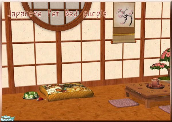 Sims 2 — Japanese Pet Beds. - Japanese Petbed Gold by billygirl — Recolor of Mirake\'s Habily Hobby pet bed in gold