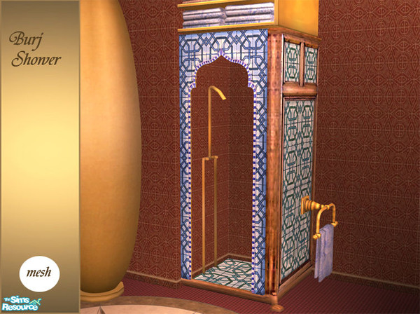 Sims 2 — Burj Shower by senemm — A fancy, extravagant and colorful bath room inspired by Dubai\'s Burj Al Arab - Part II.