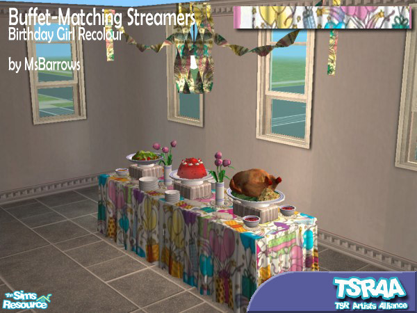 Sims 2 — MsB - Buffet-Match Birthday Girl by MsBarrows — Spice up your next major event with these colourful crepe