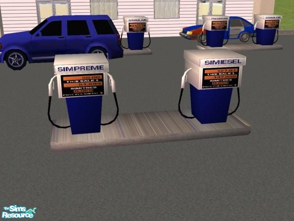 Sims 2 — Gas Pumps on Concrete Base by Suiryuue — Mesh. Double gas pumps on a concrete base. Objects are purely