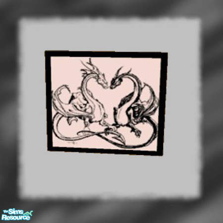 Sims 2 — Dark Design's Painting - Dbl Dragon by Dark_Design — One in a set of six paintings.