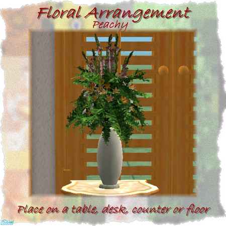 Sims 2 — Fancy Florals-Peach by Dgandy — A beautiful arrangement for your table, counter, desk or even floor. And even
