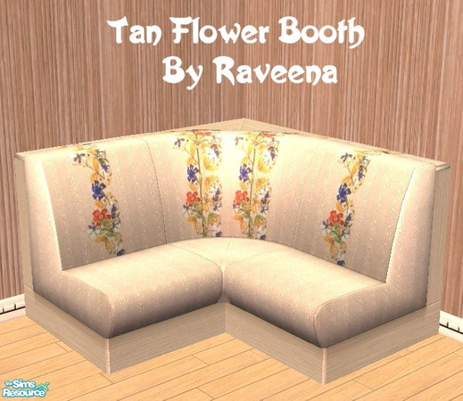 Sims 2 — Tan Flower Dining Booth "Cushion" by Raveena — Part of the Tan Flower dining set. This is the cushion