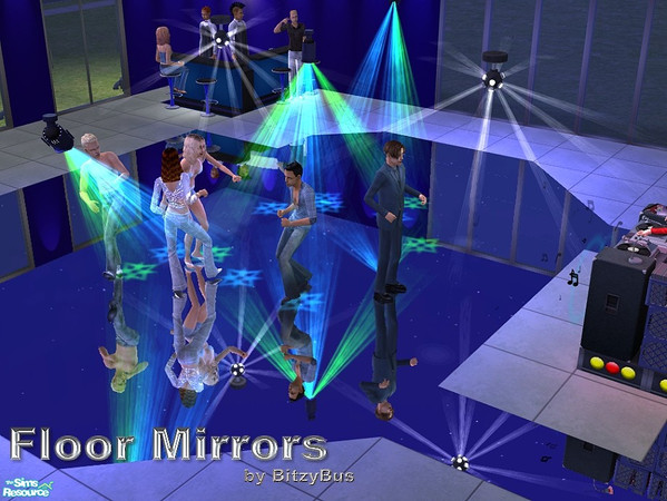 Sims 2 — Floor Mirrors by Bitzybus — Perfect for the dance floor! Keep in mind that having a lot of mirrors on a lot