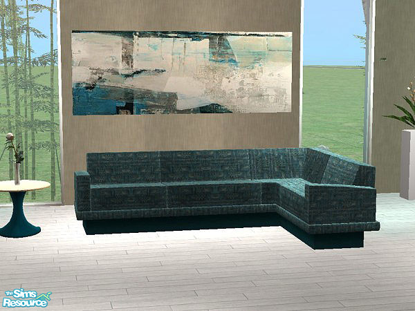 Sims 2 — Sectional - tweed in petrol by linegud — Sectional in the luxorious fabric tweed. ***TSRAA***