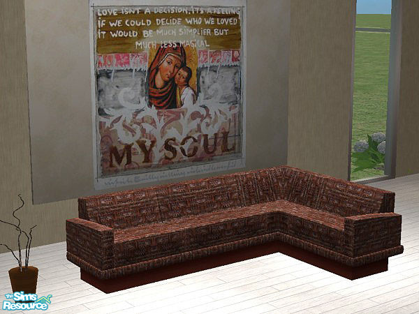 Sims 2 — Sectional - tweed in brown by linegud — Sectional in the luxorious fabric tweed. ***TSRAA***