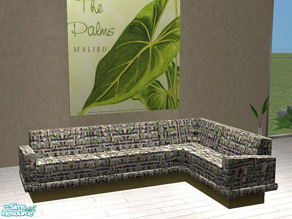 Sims 2 — Sectional - tweed in multi colour by linegud — Sectional in the luxorious fabric tweed. ***TSRAA***