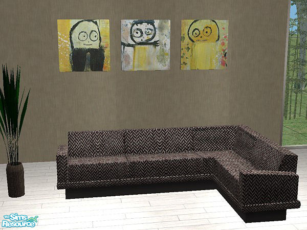 Sims 2 — Sectional - Tweed herringbone by linegud — Sectional in tweed covering. Brought to you by trendy designers.....