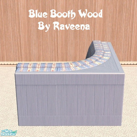 Sims 2 — Blue Booth 'Wood' Frame by Raveena — This is the blue wood frame for the blue stripe booth. You need this to