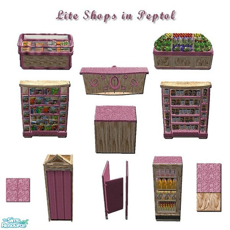 Sims 2 — Lite Shopz Peptol by iwubu — Brighter and more whimsical than the average shop, this set is ready to go with a
