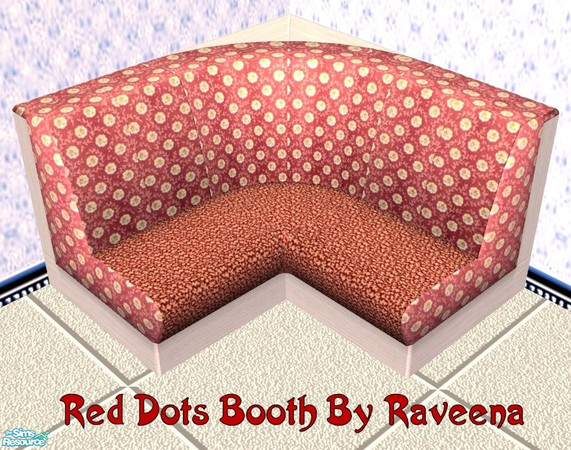 Sims 2 — Country Red Booth "Cushion" by Raveena — Part of the Country Red dining set. This is the cushion part