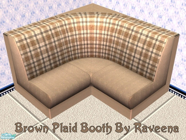 Sims 2 — Brown Plaid Booth "Cushion" by Raveena — This is the cushion part of the booth. Make sure to download