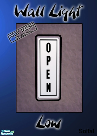 Sims 2 — Wall Light Low by solfal — Gives a realistic touch to the city. This one is not animated 