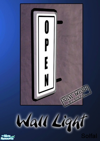 Sims 2 — Wall Light by solfal — Gives a realistic touch to the city. This one is not animated
