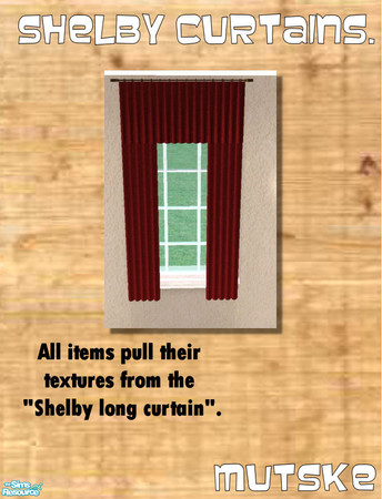 Sims 2 — Shelby Curtains Recolor 10 by Mutske — New curtain set recolors. All items use the texture from the "Shelby