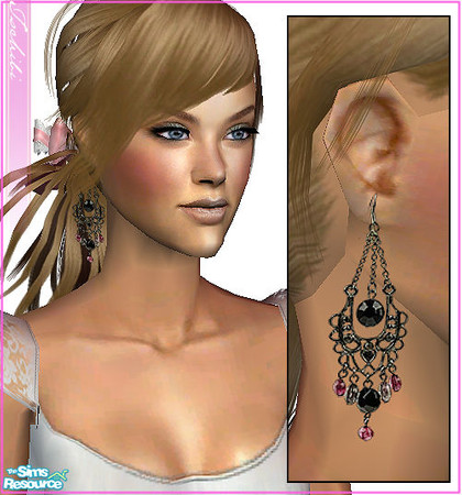 Sims 2 — earrings - part 3 - black by justtschibi — 