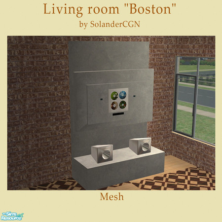 Sims 2 — Livingroom "Boston" - Stereo by SolanderCGN — Stereo as part of the "Boston" living room set