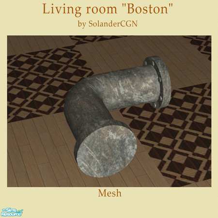 Sims 2 — Livingroom "Boston" - Ceiling pipe1 by SolanderCGN — Curved pipe as part of the "Boston"