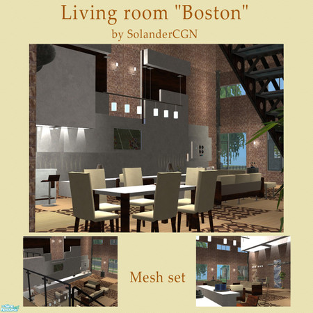 Sims 2 — Livingroom "Boston" by SolanderCGN by SolanderCGN — Here comes my first TSR exclusive Set. 32 new