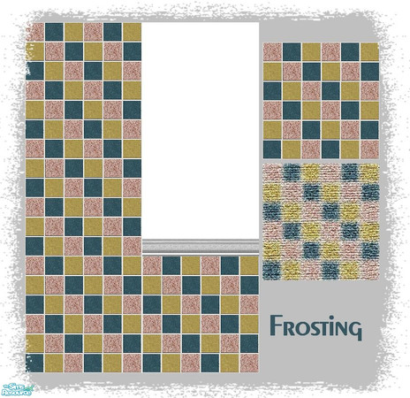 Sims 2 — Frosting by Lorah — Frosting in pink, blue and yellow tile and carpet. 