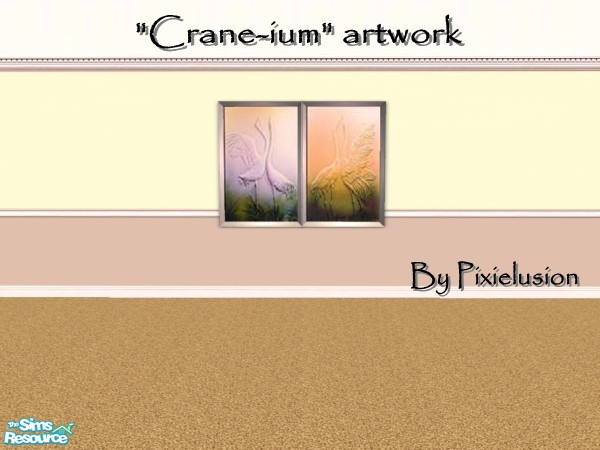 Sims 2 — "Crane-ium" artwork by pixielusion — Two beautiful crane paintings 