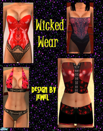 Sims 2 — Wicked Wear by JewelRolls — Four "wicked" outfits for your Sims to tantalize their Halloween ghoul