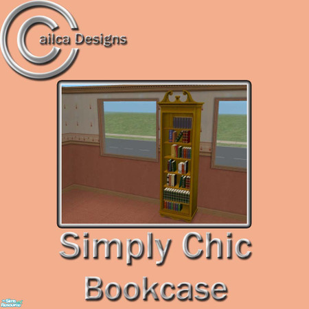 Sims 2 — Simply Chic Bookcase by Cailca — A living/dining room set that matches my Simply Chic Walls. The furniture