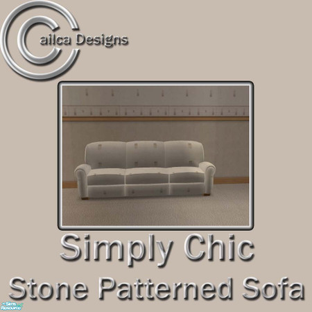 Sims 2 — Simply Chic Stone Patterned Sofa by Cailca — A living/dining room set that matches my Simply Chic Walls. The