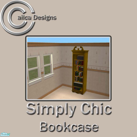 Sims 2 — Simply Chic Bookcase by Cailca — A living/dining room set that matches my Simply Chic Walls. The furniture