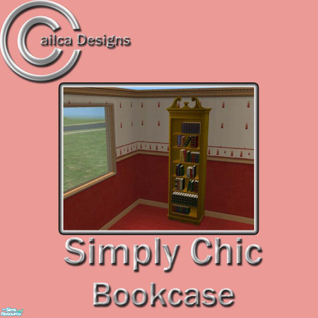 Sims 2 — Simply Chic Bookcase by Cailca — A living/dining room set that matches my Simply Chic Walls. The furniture