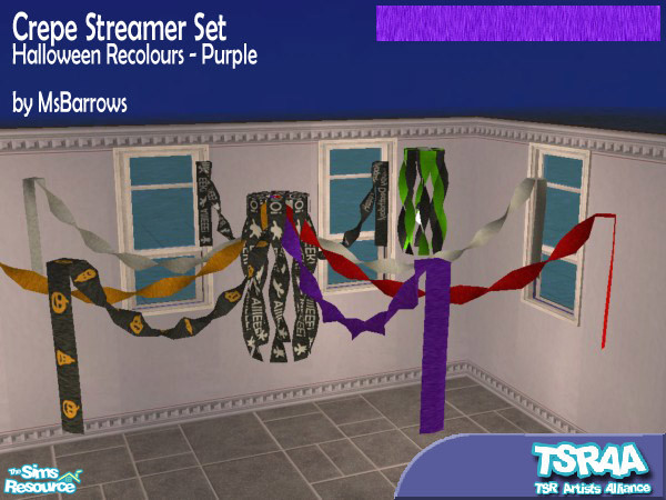 Sims 2 — MsB - Crepe Recolour - Purple by MsBarrows — Purple crepe recolour for the Crepe Streamer Set. Will apply to all