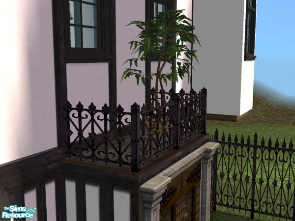 Sims 2 — Wrought Iron Quarter Height Fence (Black by Cyclonesue — This quarter-height wrought iron fence can be used for