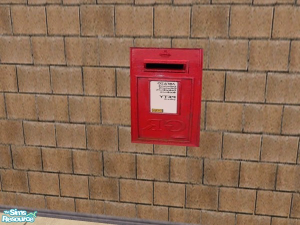 Sims 2 — Wall-Mounted British Postbox by vector_prft — Red british postbox, wall-mounted. TSRAA, use freely in uploaded