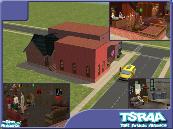 Sims 2 — Dock Street by vector_prft — 2x2 lot, extra-small for fast loading. Bar with buffet, counterfeiting and lie