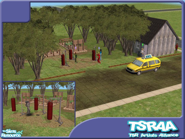 Sims 2 — Big Andy's Paintball by vector_prft — 2x3 lot, extra small for fast loading. Comprises hack-free punchbags and