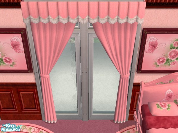 Sims 2 — Butterfly Curtians by mysteriousgirl — Butterfly Curtians, part of set which includes Bedding, Pictures, and a