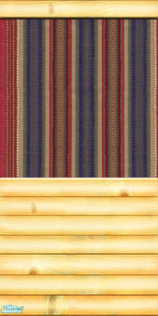 Sims 2 — Log Home Striped Wall by Simaddict99 — Log wall with striped upper, made to match my Log Home Intiriors Sets