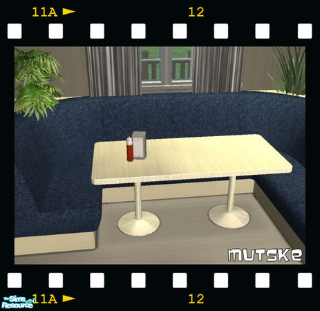 Sims 2 — Denim Dining 2 tile table by Mutske — Denim Diningroom. Only for Nightlife.