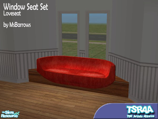 Sims 2 — MsB - Winseat Loveseat by MsBarrows — Window seat for a loveseat-sized bay. Can be converted to a freestanding