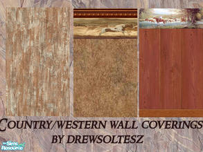 Sims 2 — Country/Western Wall Coverings by drewsoltesz — A mix of different wall coverings for your rustic, ranch,