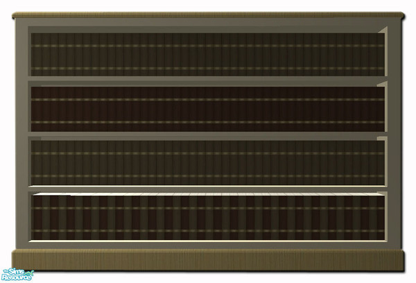 Sims 2 — Beach House Short Bookcase 2-Tile Mesh by simtomatic — 