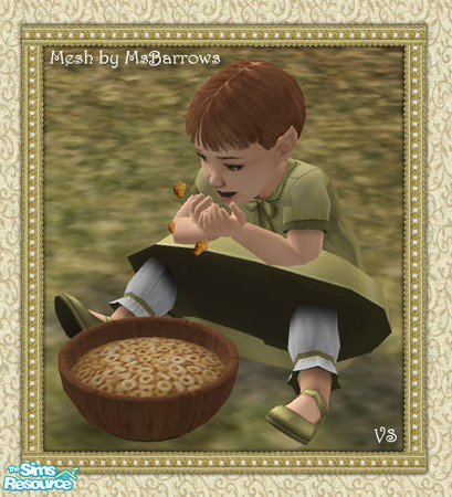 Sims 2 — VS Alvera Nursery Toddler Cereal Bowl by Vanilla Sim — Place bowl on the floor and fill. Toddlers will feed